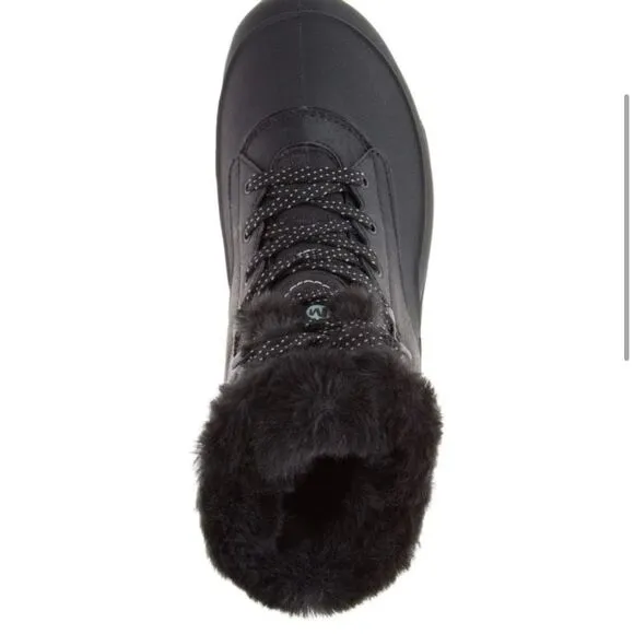 Merrell Aurora ice 6  black faux fur boot size 8.5