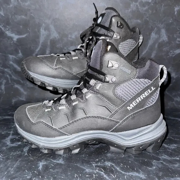 Merrell Black Thermo Cross 2 Waterproof Winter Hiking Boots Womens Size 7.5