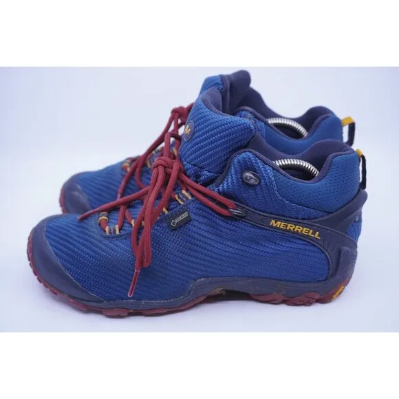 Merrell Chameleon 7 Mid Mens Size 9 Goretex GTX Blue Walking Hiking Boots