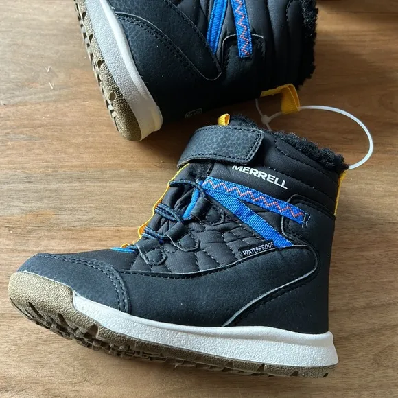 Merrell Kids Black and Blue Winter Boots