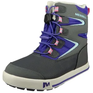 Merrell Kids Snow Bank 3.0 Winter Boots US 7 M Grey Waterproof Insulated EUC