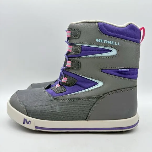 Merrell Kids Snow Bank 3.0 Winter Boots US 7 M Grey Waterproof Insulated EUC