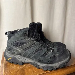Merrell Mens Moab 2 Mid Waterproof Hiking Boot Size 8.5 Black Night Comfort