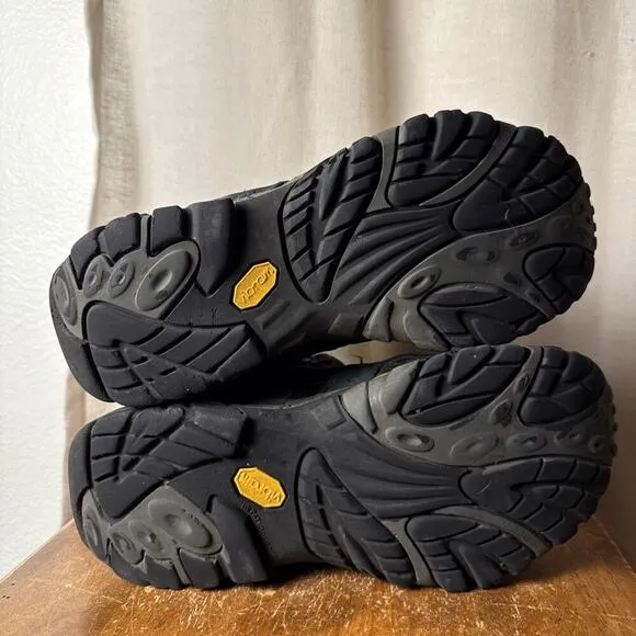 Merrell Mens Moab 2 Mid Waterproof Hiking Boot Size 8.5 Black Night Comfort