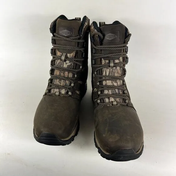 Merrell Moab Timber 8 Men's 9 M Brown Leather Lace Up Mid-Calf Boots J003685