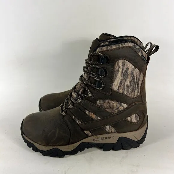 Merrell Moab Timber 8 Men's 9 M Brown Leather Lace Up Mid-Calf Boots J003685