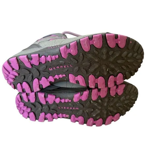Merrell Girls Youth Hilltop Ventilator Grey Pink boots sneakers 6.5 or 8 women
