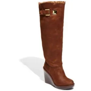 Michael Kors Calista Brown Faux Fur Lined Boots, Women’s Size 6.5