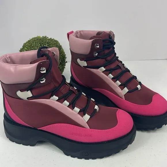 Michael Kors Dupree Hiker Booties Merlot Multi Size 8 1/2 NIB