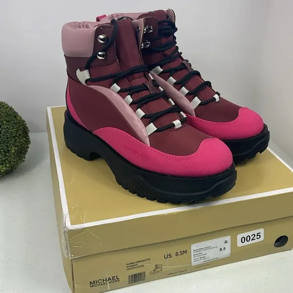 Michael Kors Dupree Hiker Booties Merlot Multi Size 8 1/2 NIB