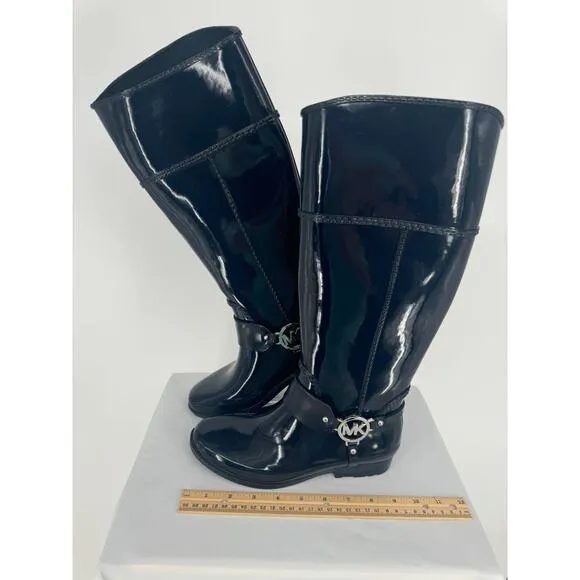 Michael Kors Fulton Harness Rain Boots City Cabin Fall Spring Chic Women Size 6