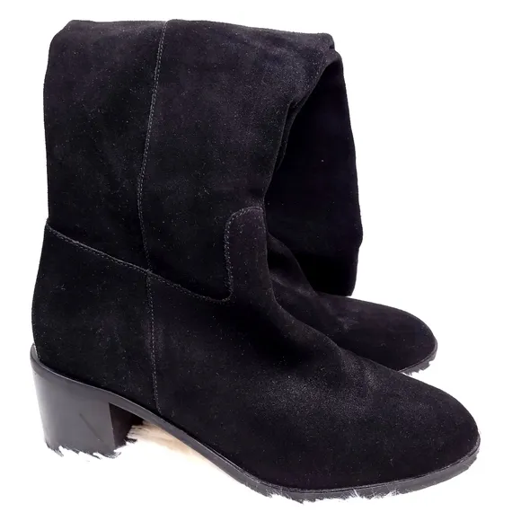 Michael Kors Paulette Suede Leather Over the Knee Boots Black 8 GP16G