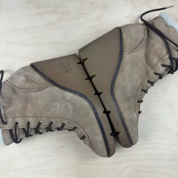 Michael Kors wedge Boots with Fur Trim