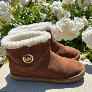 Michael Kors Winter Walnut Suede Ankle Boots - Size 10M