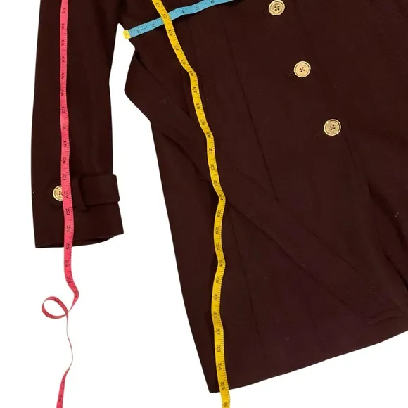 Michael Kors Women’s Burgundy Wool Belted Single Breasted Coat. M Size.