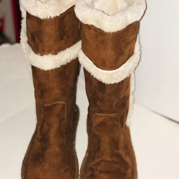 Micheal kors Lil Alina little girls fur trim boots