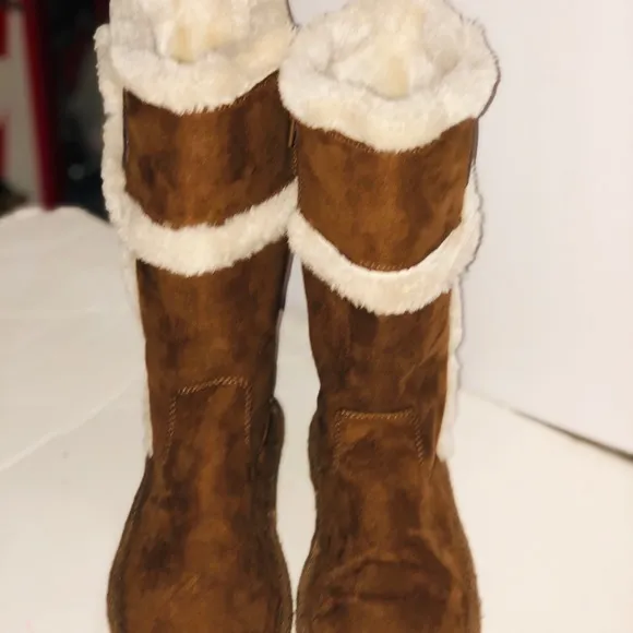 Micheal kors Lil Alina little girls fur trim boots
