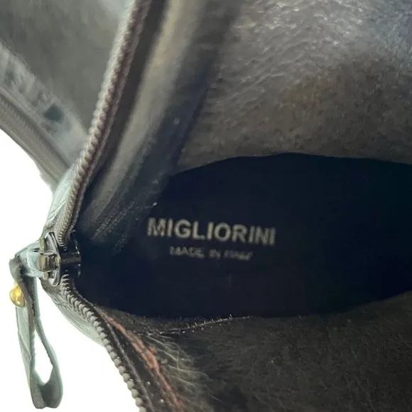 Migliorini Black Calf Hair Boots with Leather Toe Size 8 M