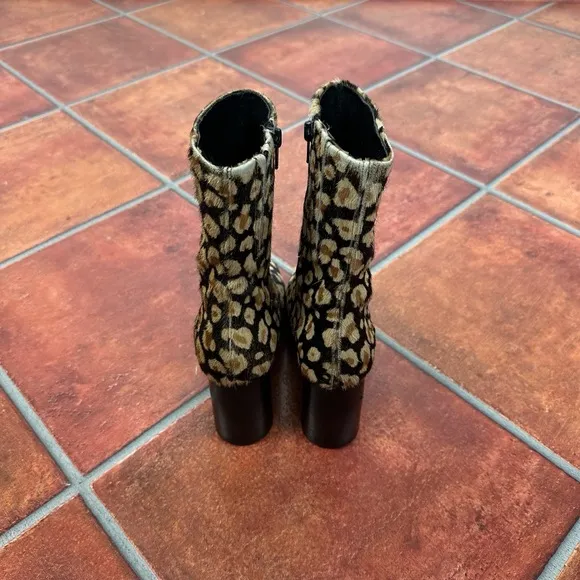 Miista London Calf Hair Animal Print Booties Size 35