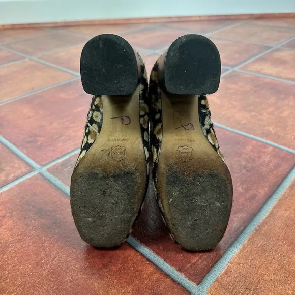 Miista London Calf Hair Animal Print Booties Size 35