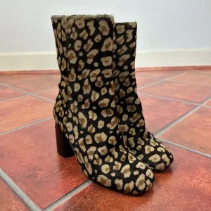 Miista London Calf Hair Animal Print Booties Size 35