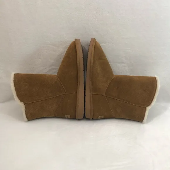 Minnetonka Chestnut Suede Winter Boots Faux Shearling Lining 85711 Womens Size 9