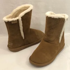 Minnetonka Chestnut Suede Winter Boots Faux Shearling Lining 85711 Womens Size 9