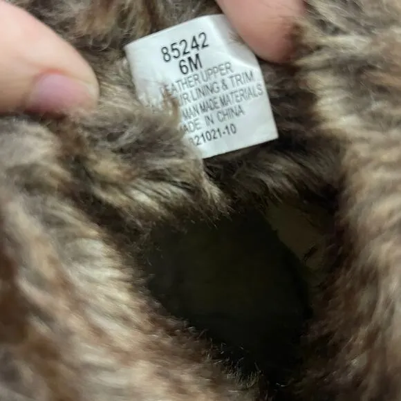 Minnetonka Somerville Women's Size 6M Suede Faux Fur Brown Booties Boots