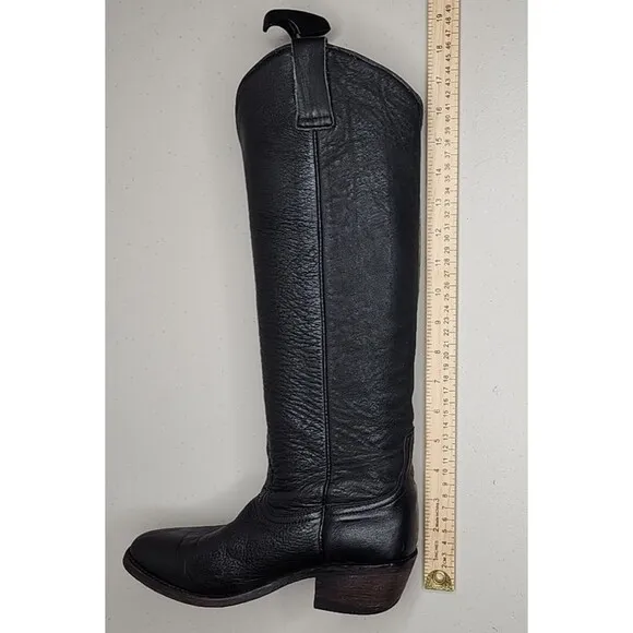 miz mooz black riding boots knee high block heel boots Chapala Womens Size 6
