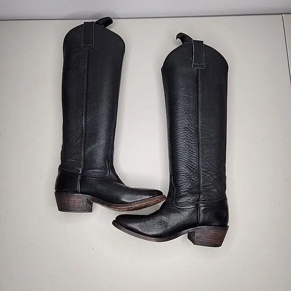 miz mooz black riding boots knee high block heel boots Chapala Womens Size 6