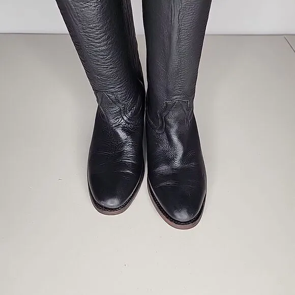 miz mooz black riding boots knee high block heel boots Chapala Womens Size 6