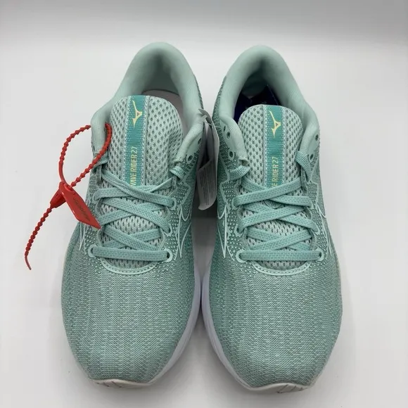 Mizuno Women's Wave Rider 27 EGGSHELL BLUE-WHITE Running Shoe Size 6