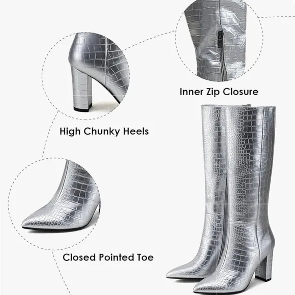 MODATOPE Knee High Boots Calf High Boots GoGo Boots - Size 8