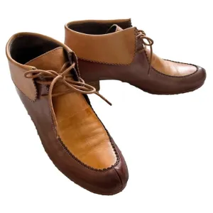 MONA FLYING Women Genuine Leather Lace-up Boots Size 42/11 Lagenlook Cottagecore