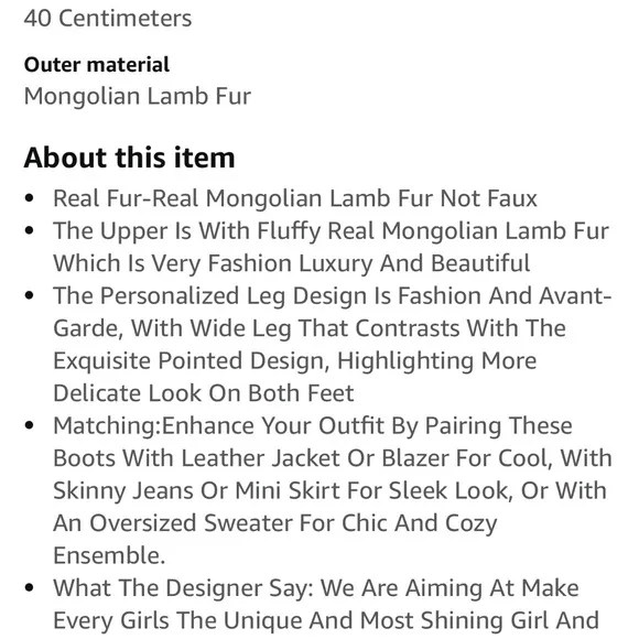 Mongolian lamb over the knee fur boots
