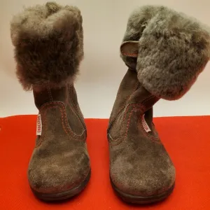 Moschino Baby Girl Suede Brown Boots Size 20