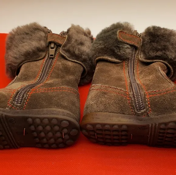 Moschino Baby Girl Suede Brown Boots Size 20
