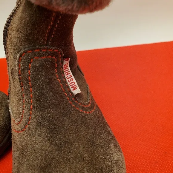 Moschino Baby Girl Suede Brown Boots Size 20