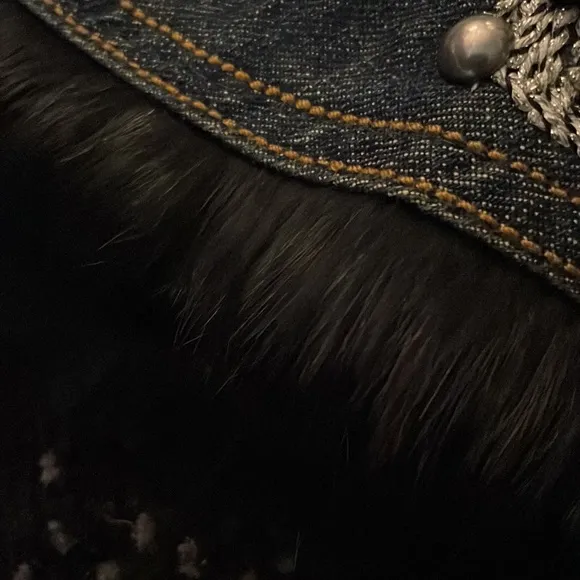 MOST Gorgeous Jean Silver detailing with Fox Fur Size 10! Gorgeous