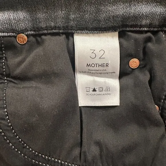 Mother Grey The Pixie Dazzler Ankle Fray High Rise Jeans size 32