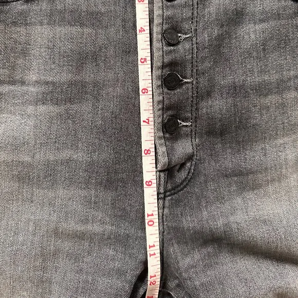 Mother Grey The Pixie Dazzler Ankle Fray High Rise Jeans size 32