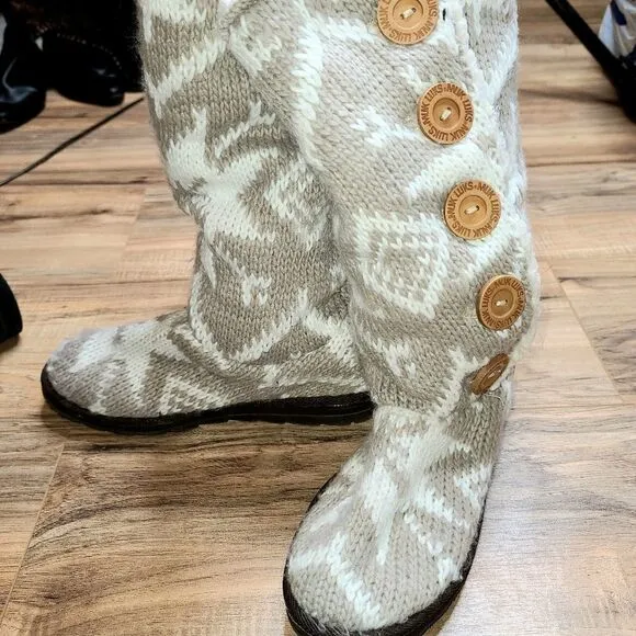 Muk Luk | Snowflake Shearling Lined Knit Boots