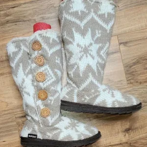 Muk Luk | Snowflake Shearling Lined Knit Boots