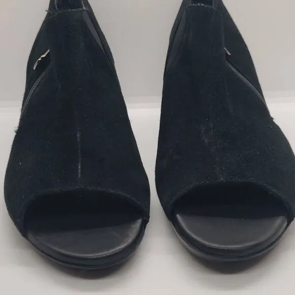 Munro Women Open Toe Ankle Boots Luisa Black 8.5