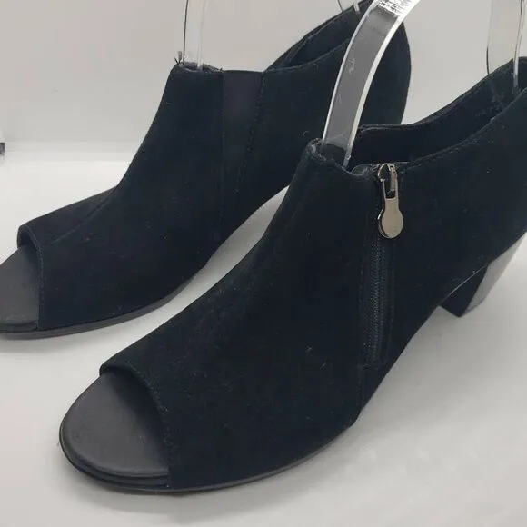 Munro Women Open Toe Ankle Boots Luisa Black 8.5