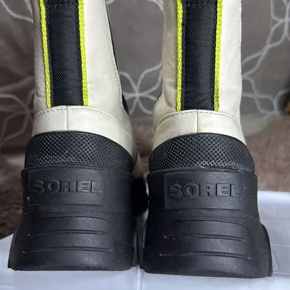 (N6) Sorel Women's Brex Chelsea Boots, Old White, Size 6.5