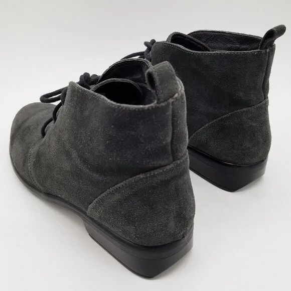 Naot Women's 9-9.5 Levanto Ankle Boots 40 Lace Up Comfort Dark Gray Suede $225