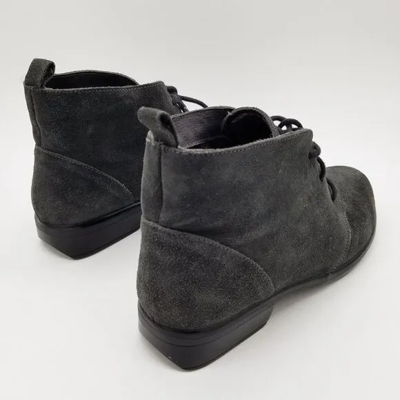 Naot Women's 9-9.5 Levanto Ankle Boots 40 Lace Up Comfort Dark Gray Suede $225