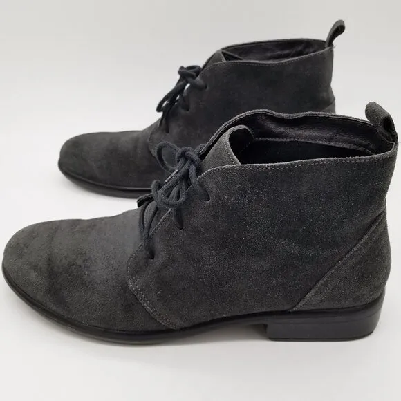 Naot Women's 9-9.5 Levanto Ankle Boots 40 Lace Up Comfort Dark Gray Suede $225