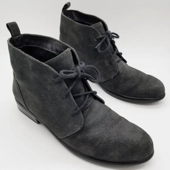 Naot Women's 9-9.5 Levanto Ankle Boots 40 Lace Up Comfort Dark Gray Suede $225